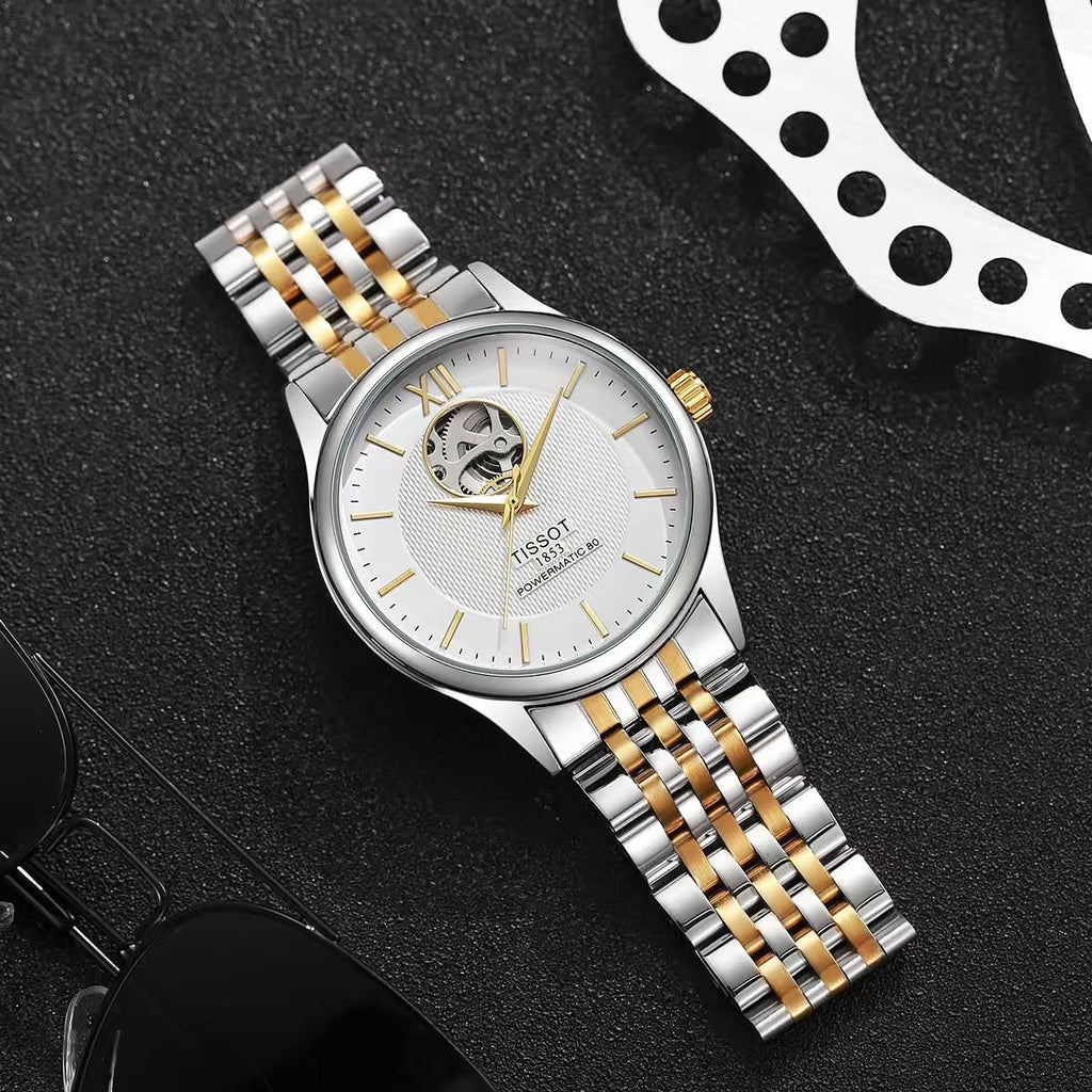 Tissot 1853 Powermatic 80 Automatic Open Heart Watch – Two-Tone Stainless Steel Collection