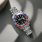 Rolex GMT Master II Pepsi Black Dial Stainless Steel Automatic Men's Watch