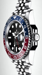 Rolex GMT Master II Pepsi Black Dial Stainless Steel Automatic Men's Watch